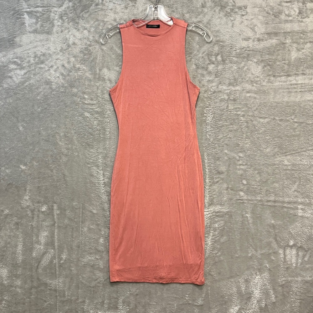 Shinestar‎ Bodycon Dress Womens Medium Pink Sleeveless Crew Neck Rayon Blend